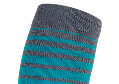 Compression Calf Sleeves Standard 15-20 mmHg - Gray/Teal Stripe