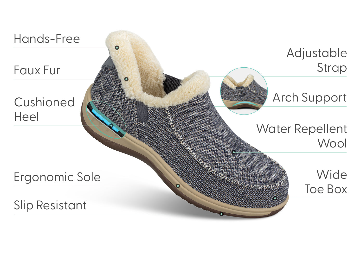 Lorin Hands-Free - Blue Herringbone Wool