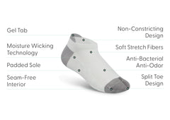 Bunion Relief, Padded Low Cut Socks - White