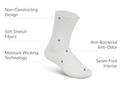 Casual/Dress Diabetic Socks - White