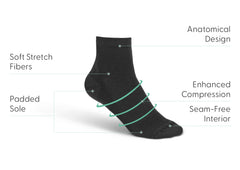 Compression Ankle Socks 20-30 mmHg - Black