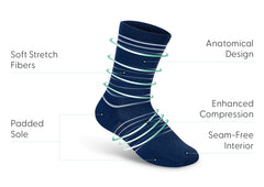Mid-Calf Compression Socks 18-25 mmHg - Navy