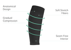 Compression Calf Sleeves Standard 15-20 mmHg - Black