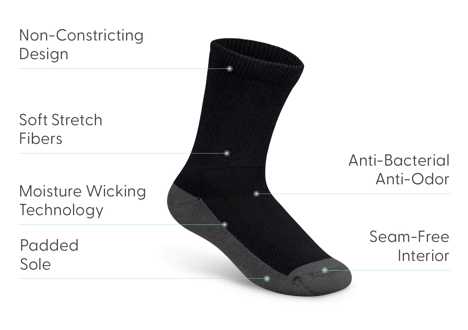Padded Sole Socks - Charcoal